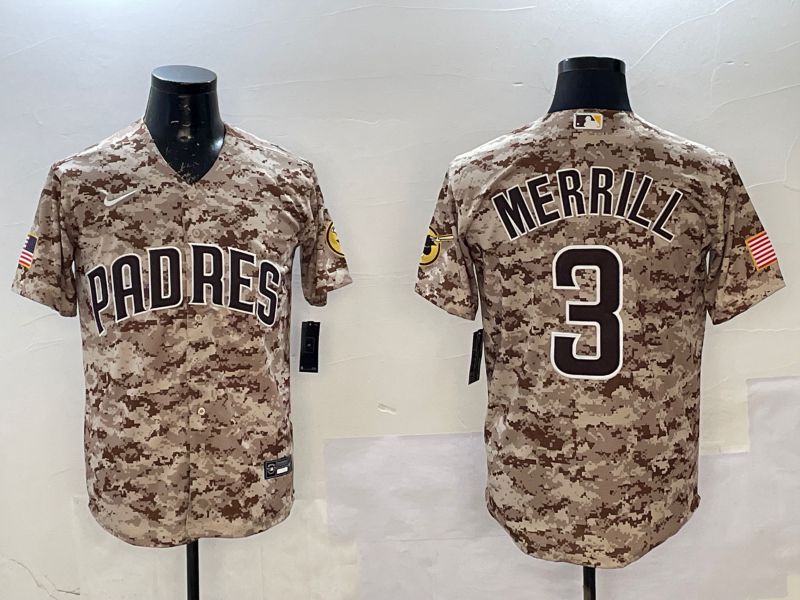 Men San Diego Padres 3 Merrill Camo Game 2025 Nike MLB Jersey style 5